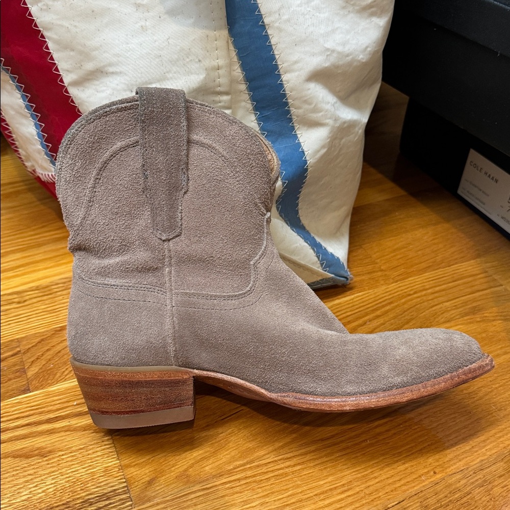 Tecovas Brown Suede Heeled Boots - Picture 4 of 5